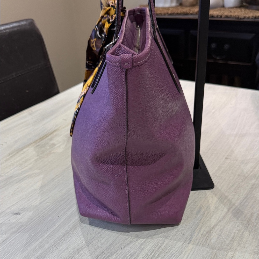 Coach Violet Tote Bag with Yellow Scarf - Picture 5 of 14